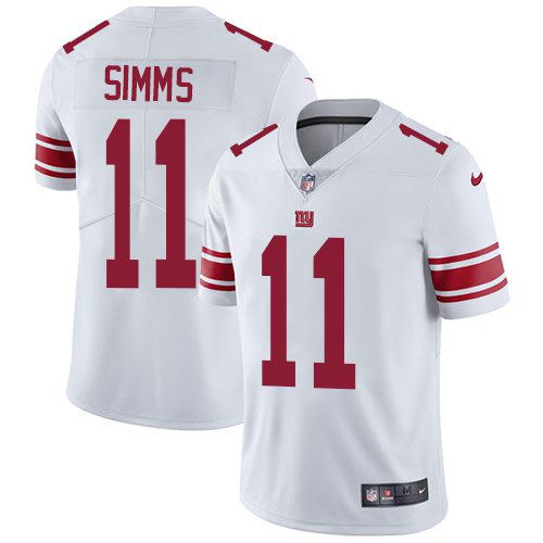 Men New York Giants #11 Phil Simms Nike White Vapor Limited NFL Jersey